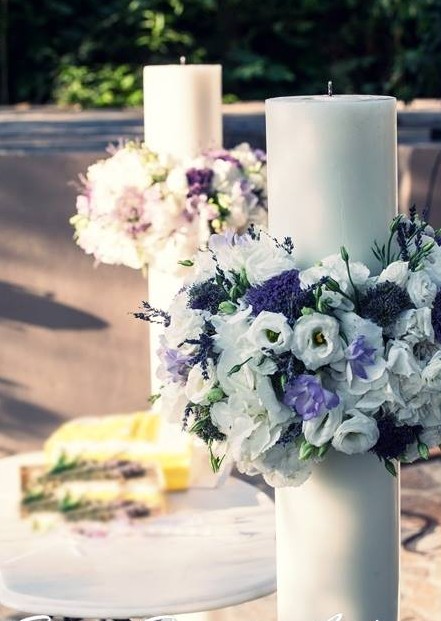Ρομαντικά Λουλούδια διακόσμηση λαμπάδας γάμου