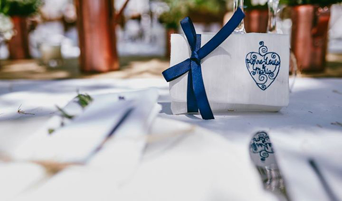 navy envelope wedding guest favor