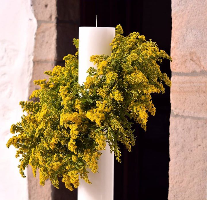 Yellow Astilbe wedding decoration