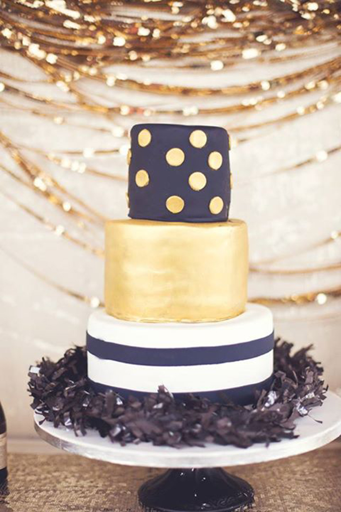 Gold-Black Wedding Cake