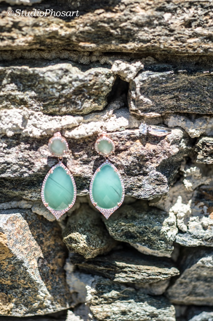 Emerald wedding earrings
