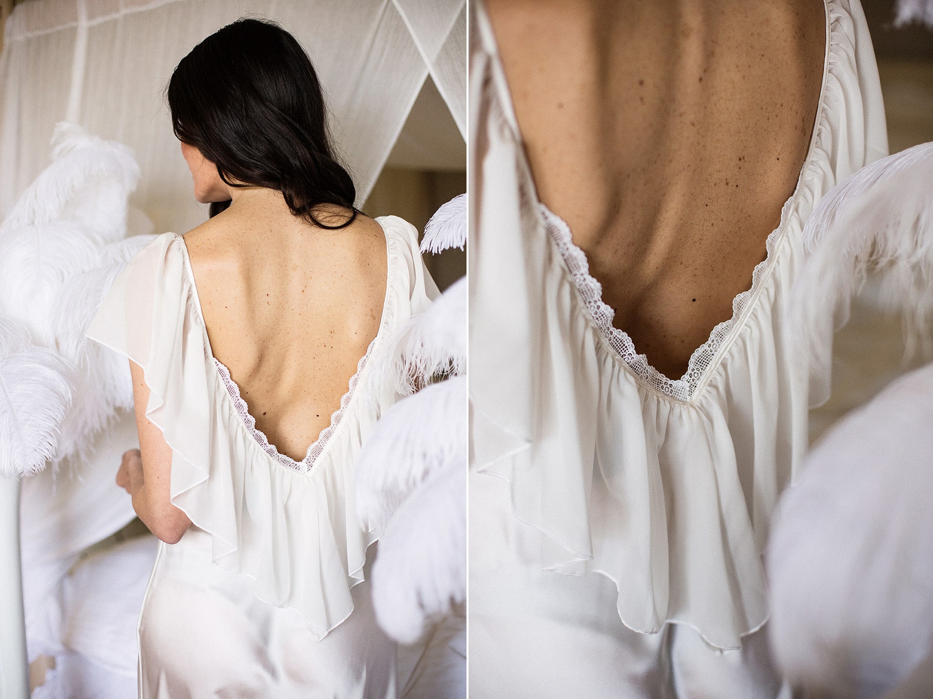 Bridal boudoir session with bridal lingerie