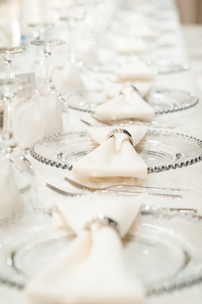 silver and white wedding decoration