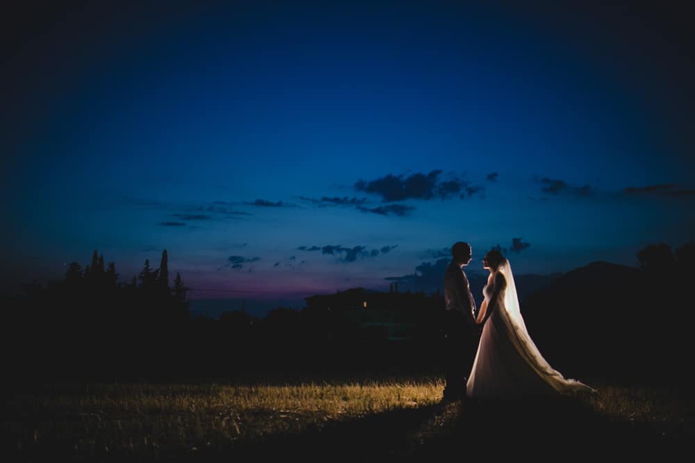 Night wedding photoshoot