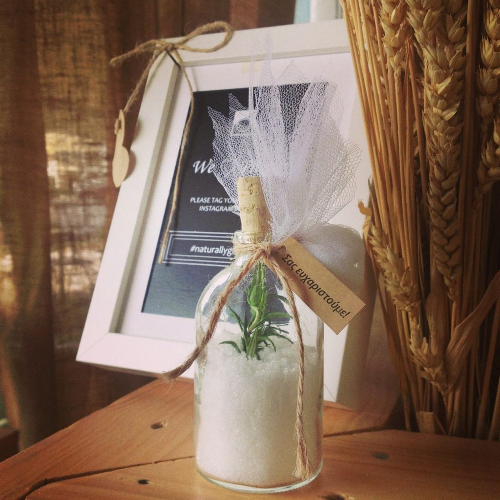 wedding guest gift salt and rosemary