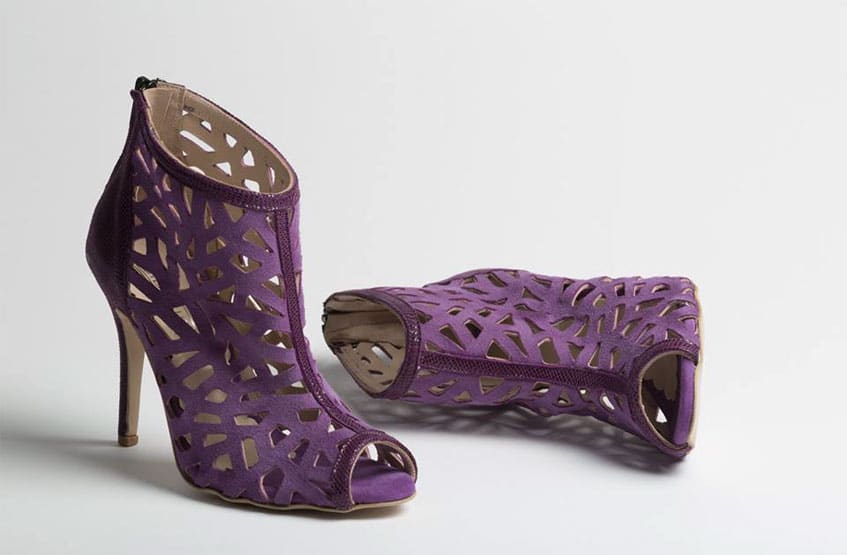 purple ankle boots sideris
