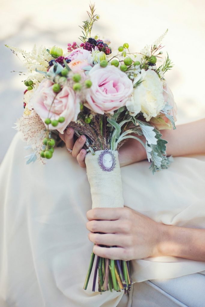 romantic boho wedding bouquet