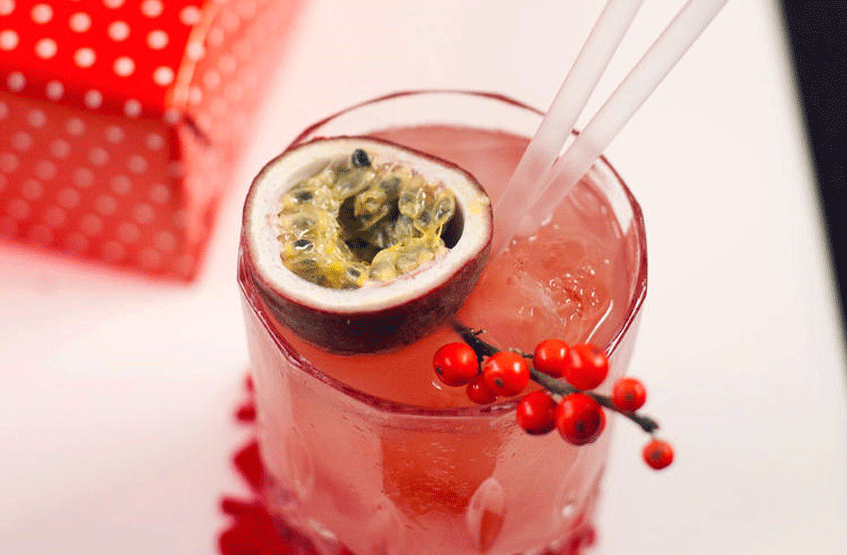red wedding cocktail