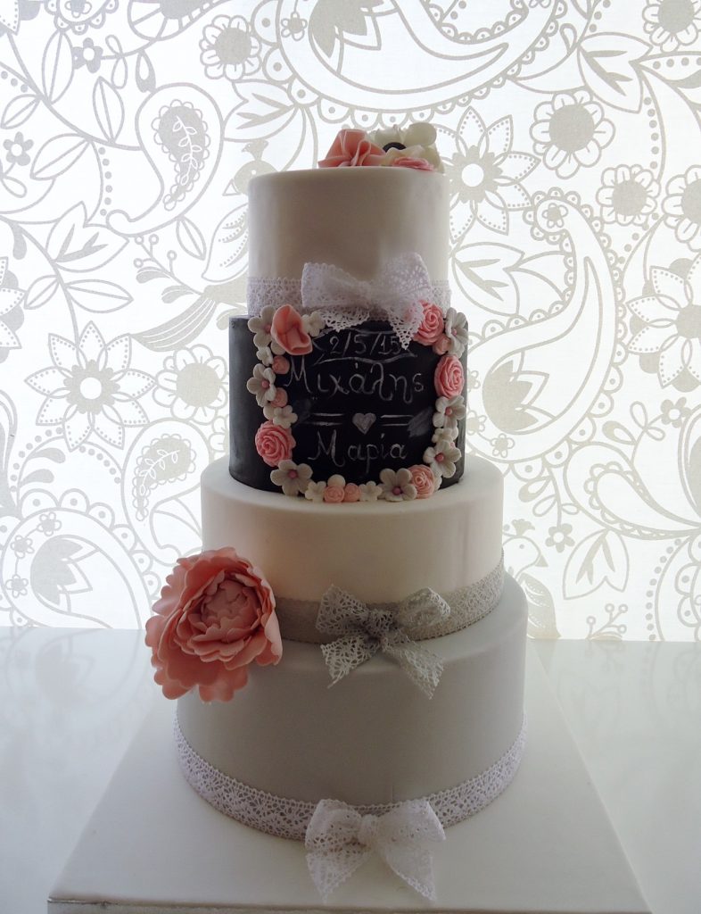 blackboard wedding cake by cookieland