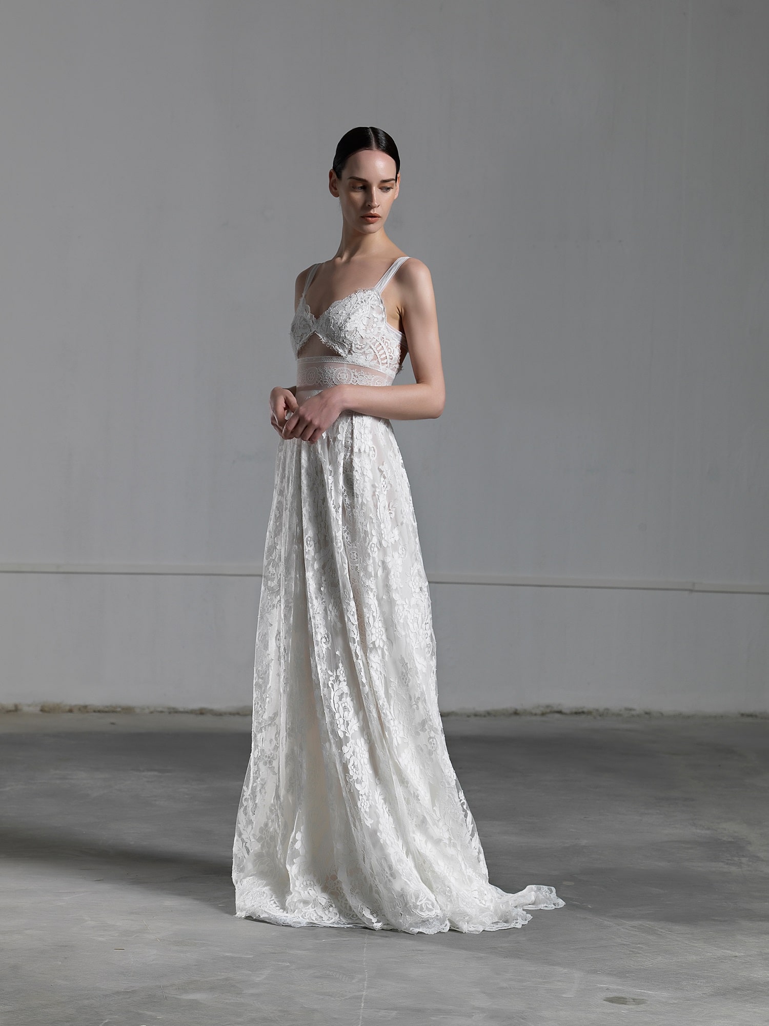 A line romantic tulle wedding dress Vasia Tzotzopoulou