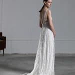 A line romantic wedding dress with impressive open back