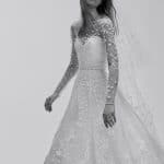 A line wedding dress with lace and transparencies