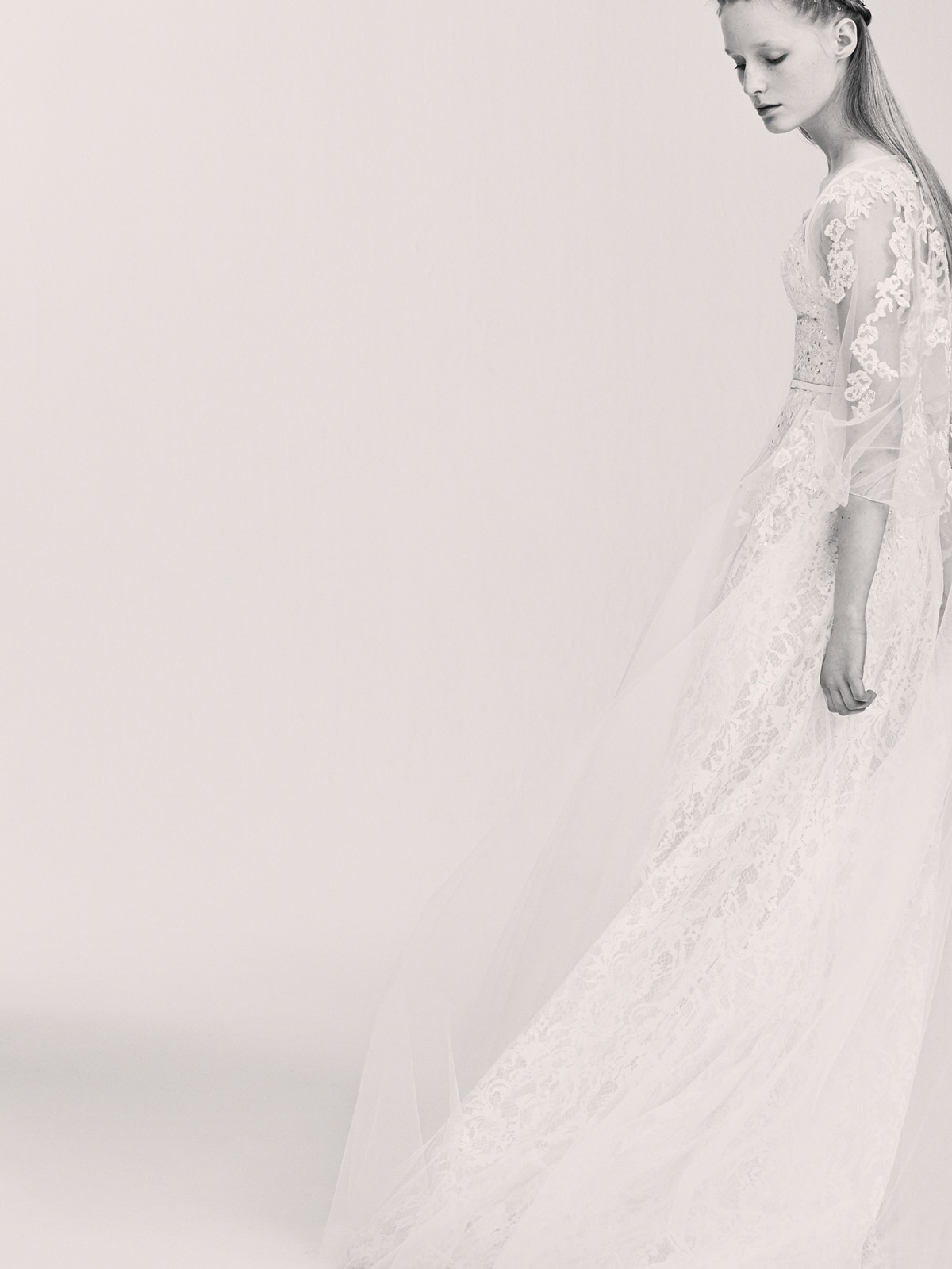 Ethereal wedding dress with laced long sleeves Elie Saab