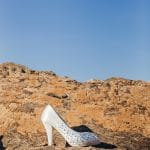 white wedding shoes with strass