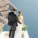 Bride and groom's photoshoot in Santorini