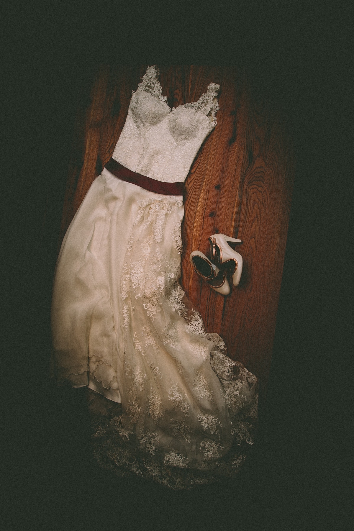 white wedding dress with lace Ourania Kay