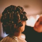 Bridal hairstyling with curls