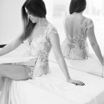 short wedding dress and ethereal skirt with edgy cuts
