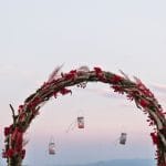 nautical themed wedding with coral flowers