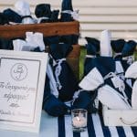 Navy blue colored guest favors