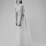 Ethereal wedding dress with closed neckline