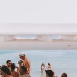 Summer wedding party on the beach