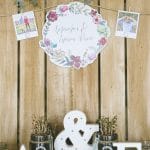 Wooden letters with the couple's monograms
