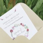 Boho wedding invitation with a watercolor design