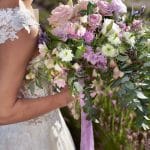 Sping bridal bouquet with lavender and roses