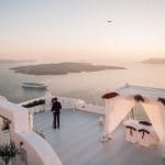 Romantic wedding proposal in Santorini