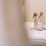 White laced bridal shoes Jimmy Choo