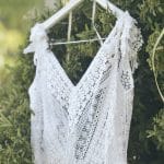 Boho wedding dress with crochet lace Denise Elefthriou