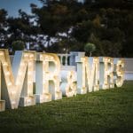 Mr & Mrs marque letters