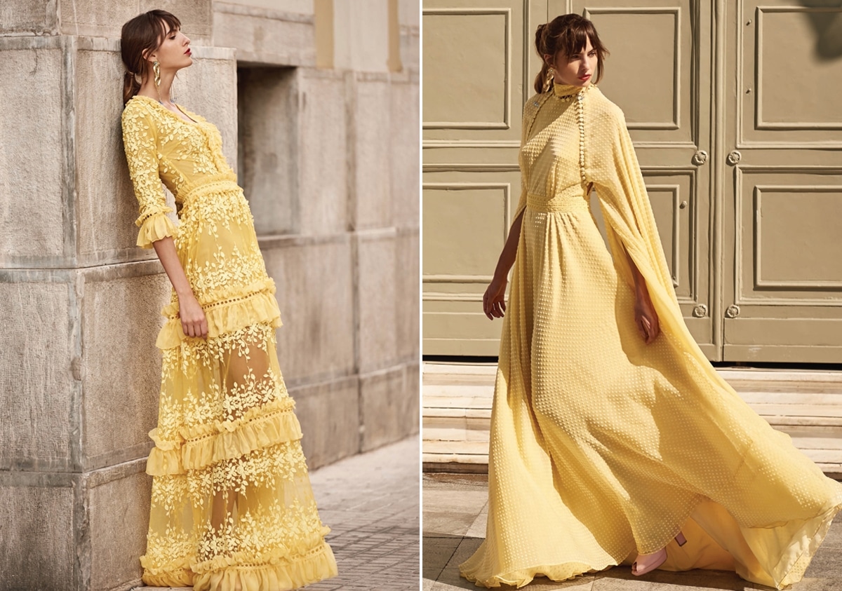 Ιδέες για κίτρινο φόρεμα για την κουμπάρα