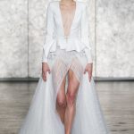 Wedding dress with a suit jacket and sheer tulle skirt Inbal Dror