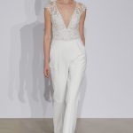 White bridal jumpsuit with lace Justin Alexander