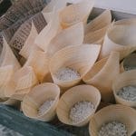 Paper cones with rice