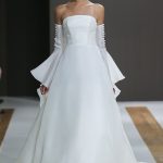 Strapless A line wedding dress with detached sleeves Mark Zunino