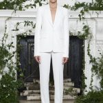 White bridal suit Monique Lhuillier