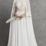 Embroidered ethereal wedding dress with a cape Zuhair Murad