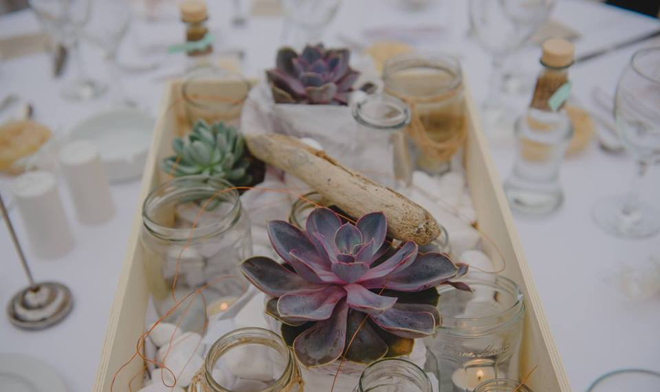 Wedding decoration with succulents
