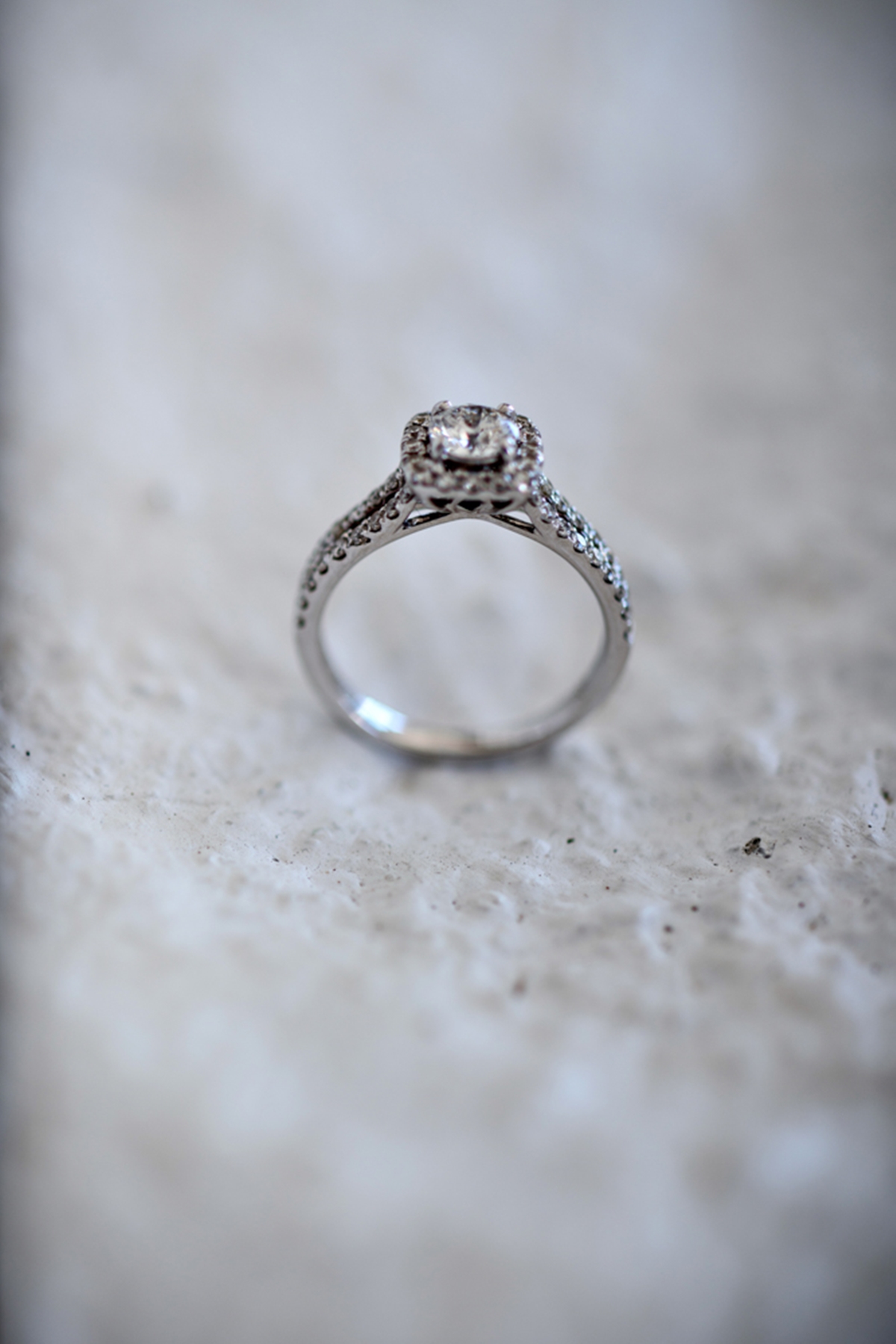 Engagement ring with diamonds