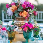 Boho summer glam romantic wedding decoration with roses