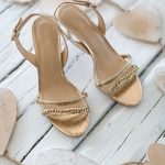 Gold metallic bridal shoes
