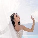 A pink romantic wedding in Santorini