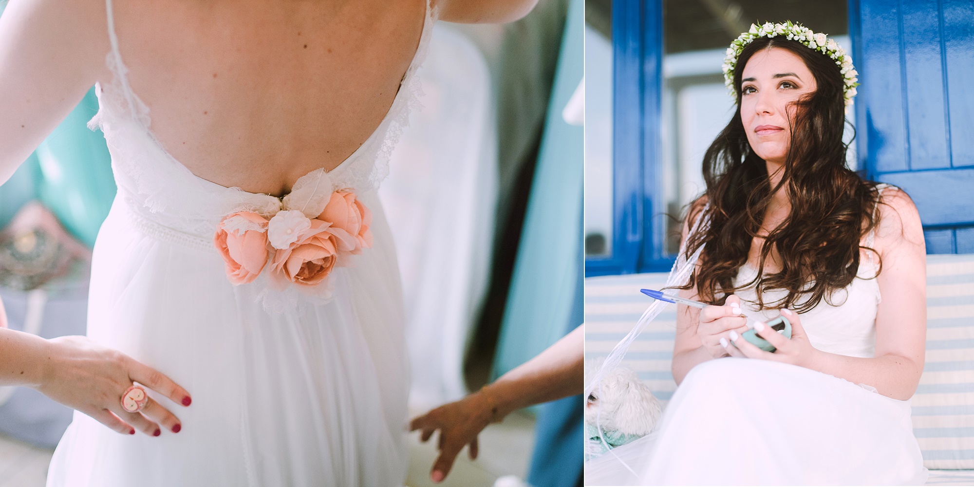 Boho summer wedding with mint and peach touches