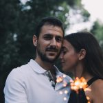 A sweet romantic engagement session in the forest