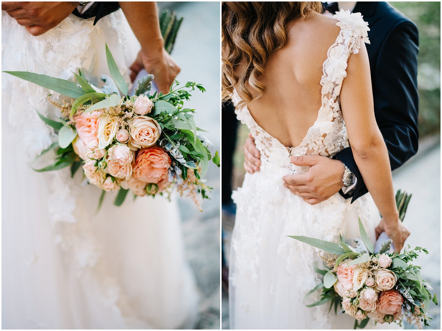 Romantic wedding with pink gold geometric details