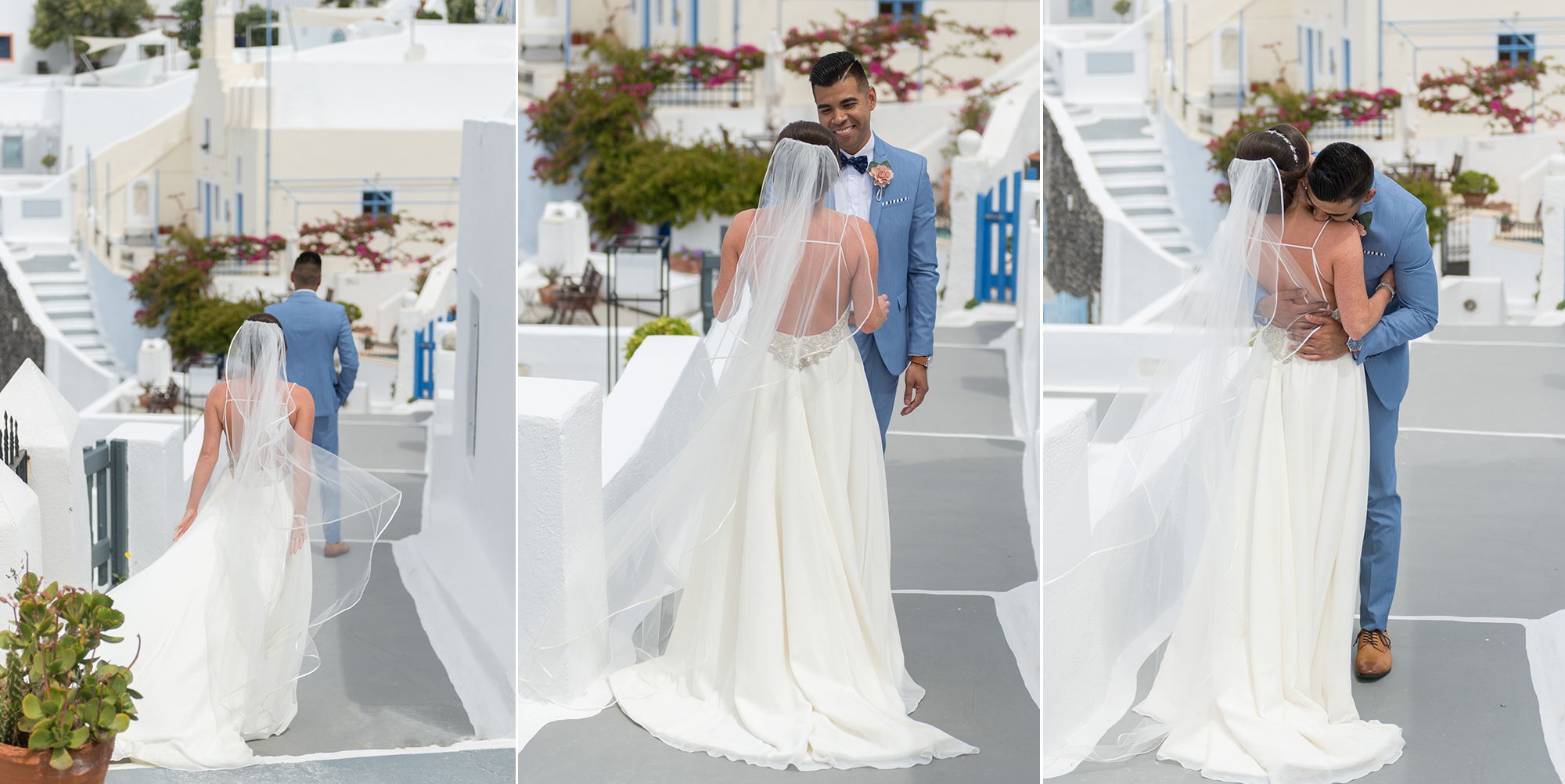 Spring intimate wedding in Santorini
