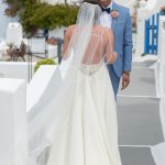 First look νύφης και γαμπρού στη Σαντορίνη